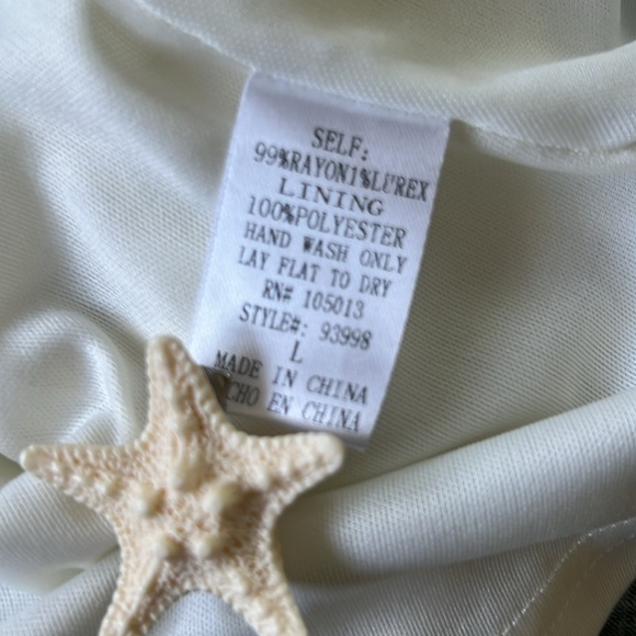 SAVANNA JANE Floral Embroidered Sleeveless Tie-Neck Mini Dress in Cream | Large - Picture 6 of 8